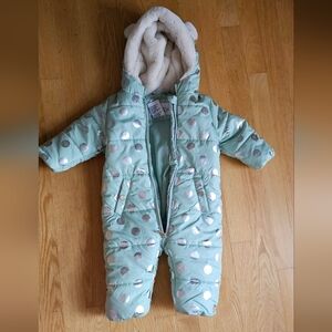 (2 for$60) 6M Snowsuit Polka dot Hands and Feet flip over, Cute Ears